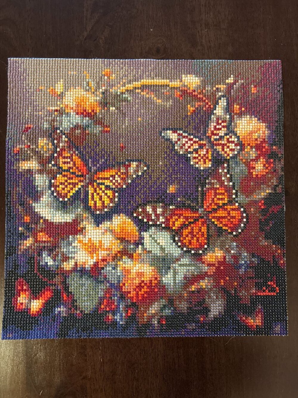 Orange Butterflies Diamond Art Painting - Unframed - 12"x12"